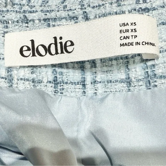 Elodie pleated plaid icy blue mini skirt NWT size XS - Picture 2 of 6